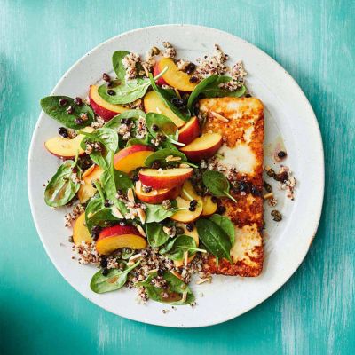 Nectarine Quinoa & Haloumi Salad