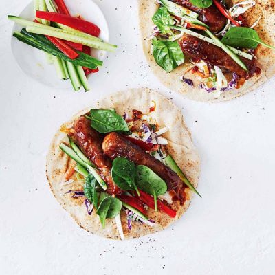 Sticky Sausage Wraps