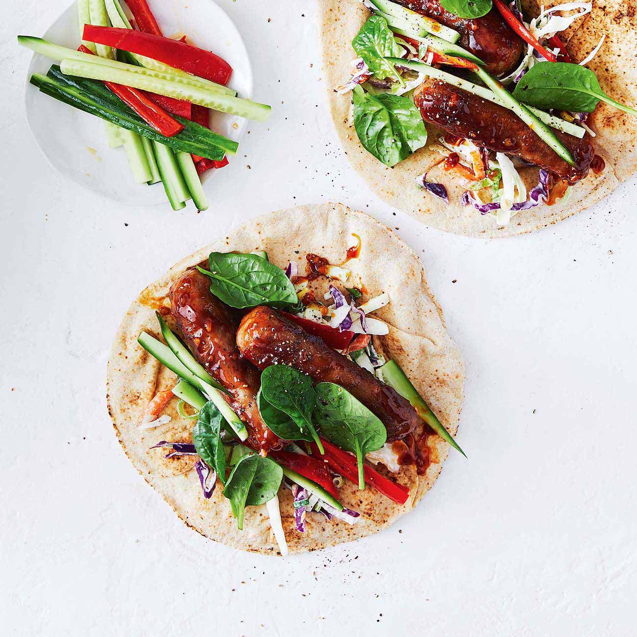 Sticky Sausage Wraps