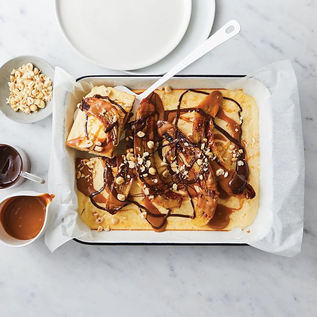 Traybaked Pancake With Caramelised Banana