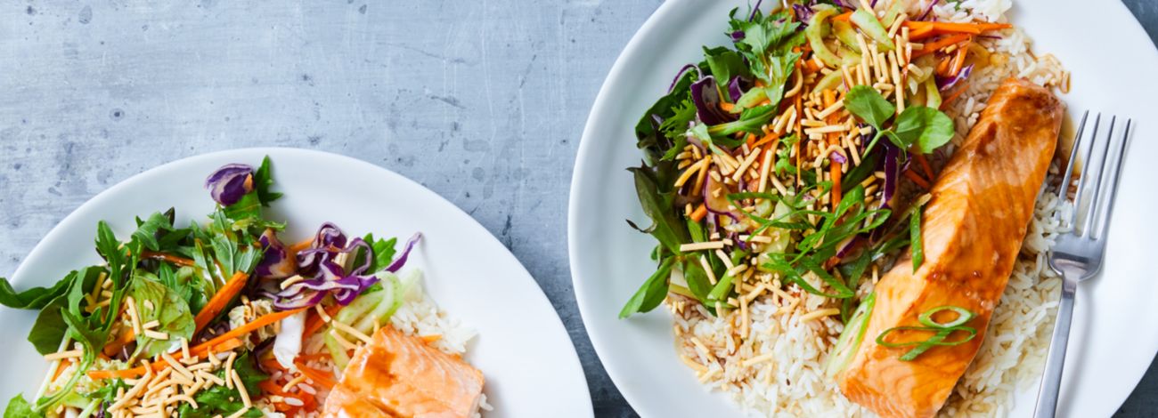 Air fryer salmon with teriyaki glaze