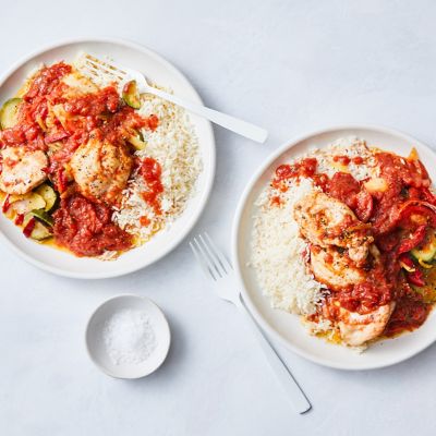Baked Chicken, Tomato & Vegies With Rice