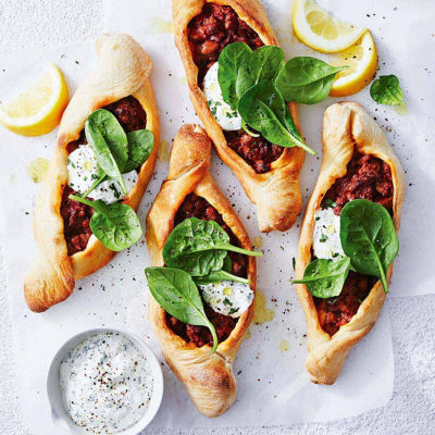 Cheat's Beef Sausage Pides
