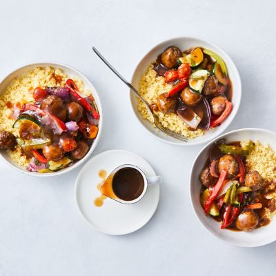 Mediterranean Vegetable & Meatball Bake