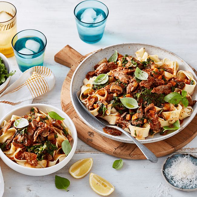 Slow-Cooked Lamb & Mushroom Ragu