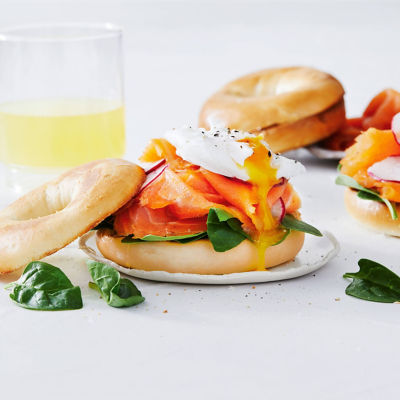 Smoked Salmon & Poached Egg Bagels