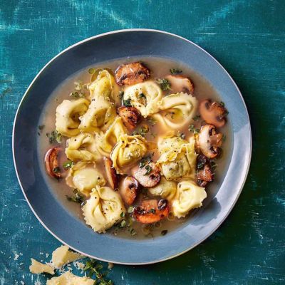 Tortellini & Mushrooms In Chicken Broth