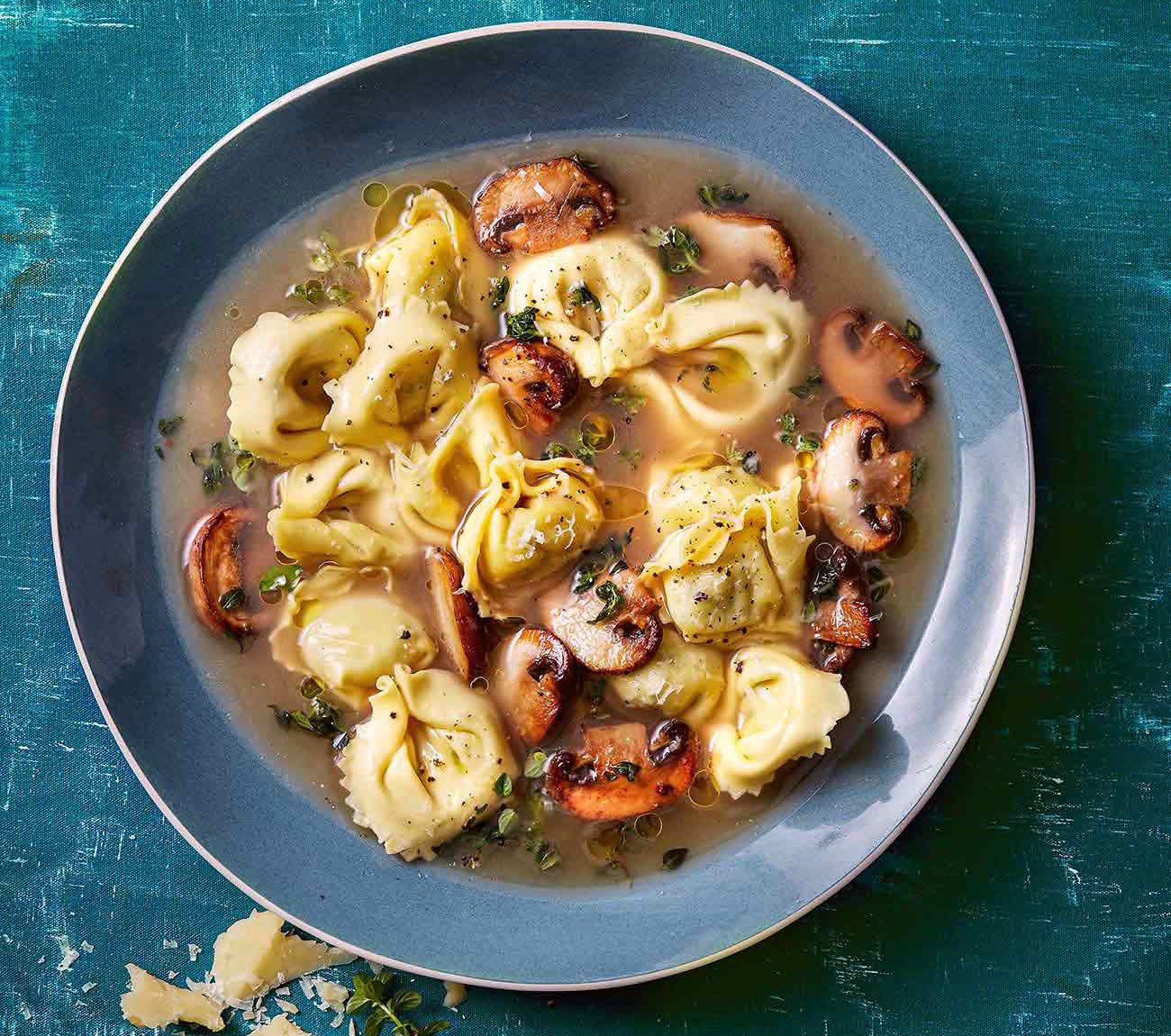 Tortellini & Mushrooms In Chicken Broth Recipe | Woolworths