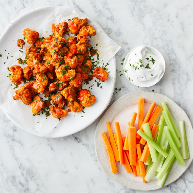 Air-Fryer Vegan Buffalo Cauliflower