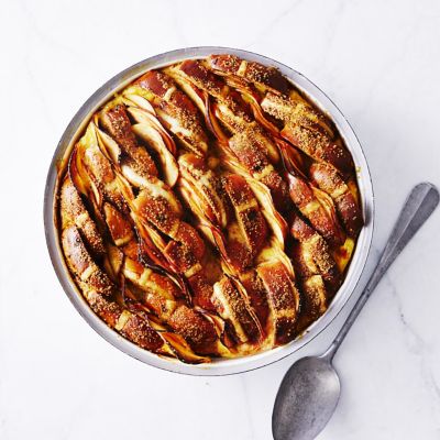 Apple Bun & Butter Pudding