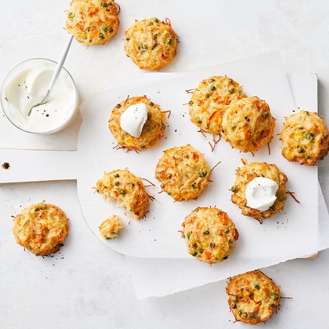 Baked Veggie and Noodle Fritters