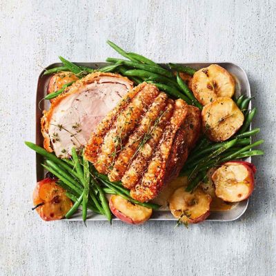 Crispy Roast Pork With Baked Apples