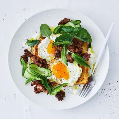 Fried Eggs With Smoky Sausage