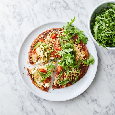 Healthier fakeaway vegie pizza