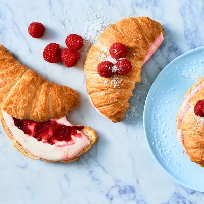 Raspberry marshmallow croissants 