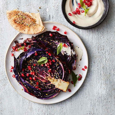 Roast Cabbage Steaks With Tahini Dressing