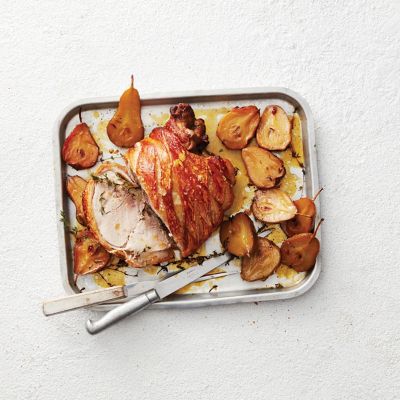Simple roast pork With honey pears