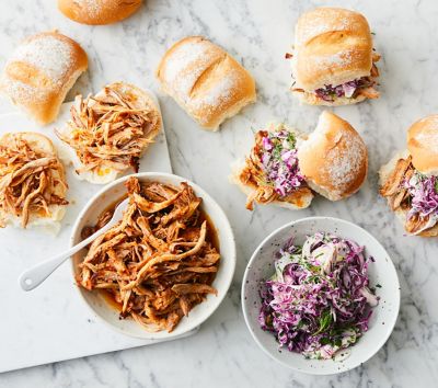 Slow-cooker pork sliders