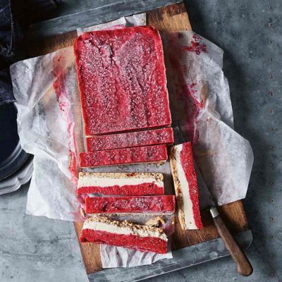 Vegan raspberry &lemon cheesecake