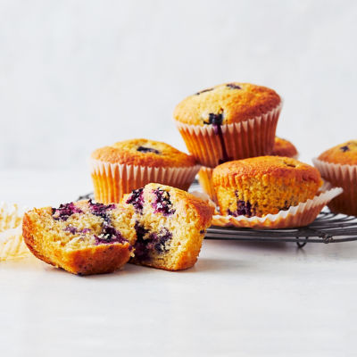 Apple and blueberry wholemeal muffins