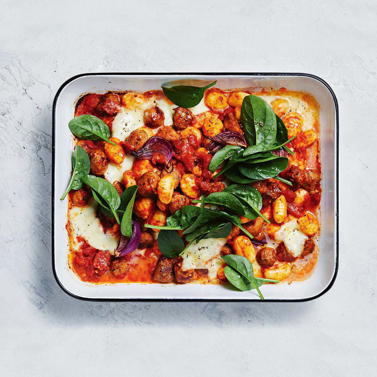 Cheesy Sausage & Gnocchi Traybake