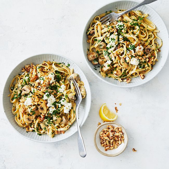 Creamy Mushroom, Ricotta & Lemon Fettuccine
