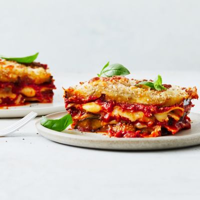 Eggplant, parmesan and basil lasagne