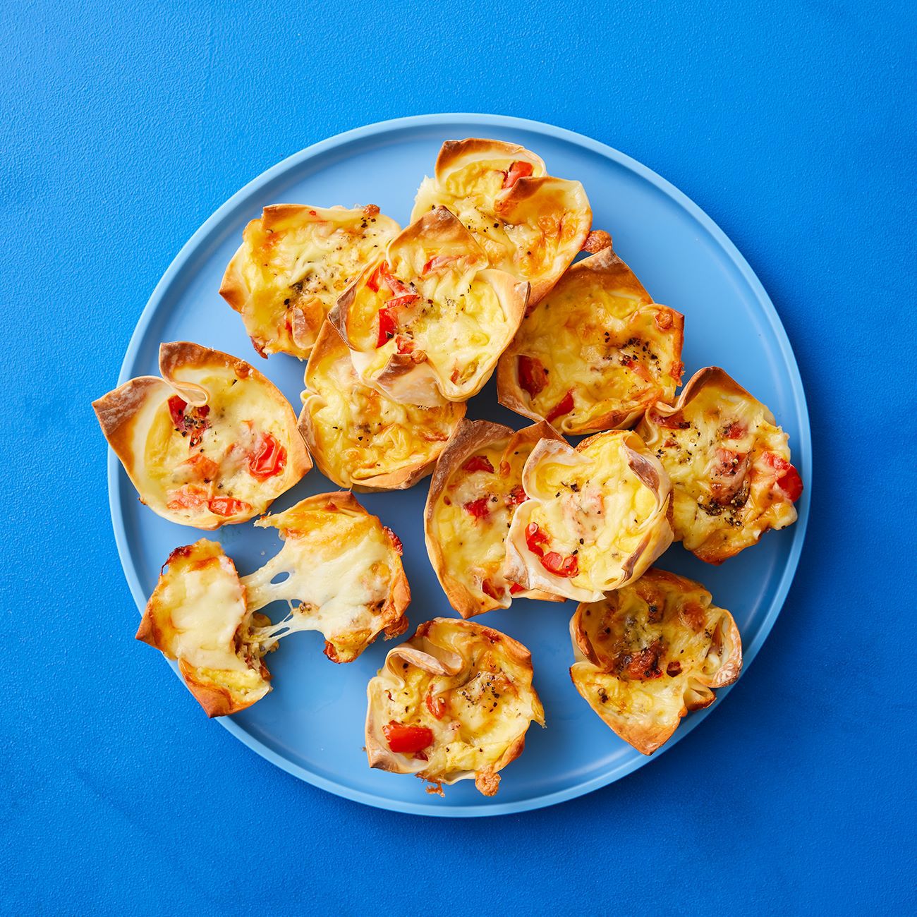 mini wonton quiches