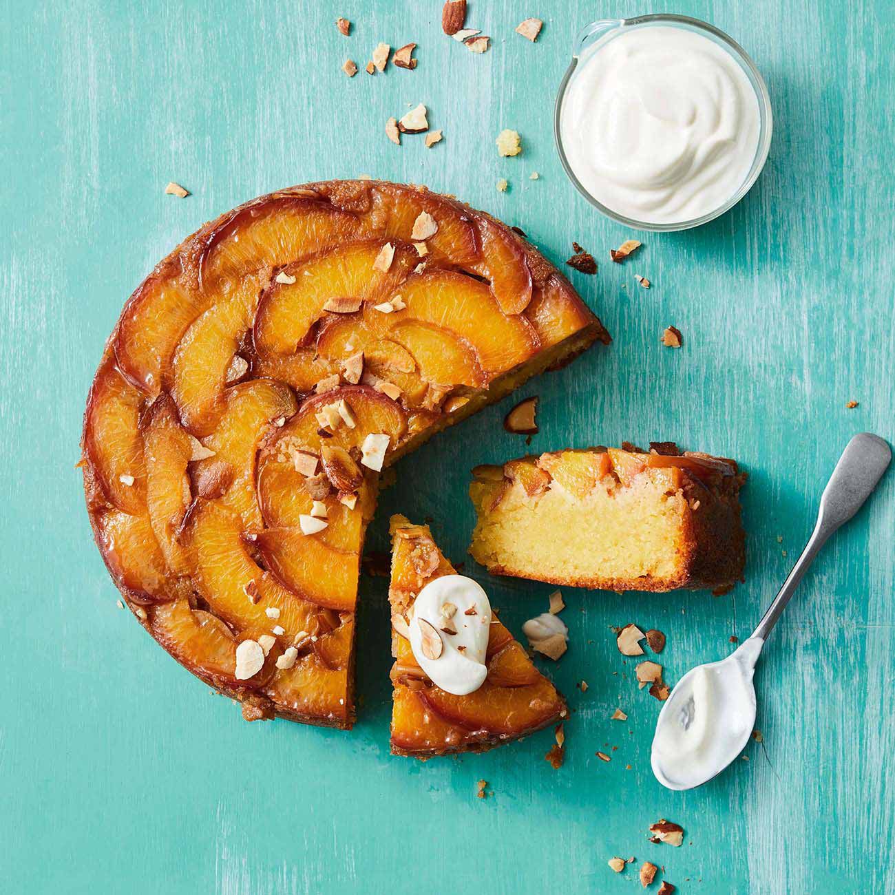 Nectarine upside down cake