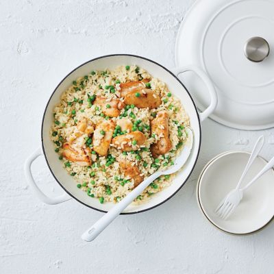 Oven-baked chicken risotto