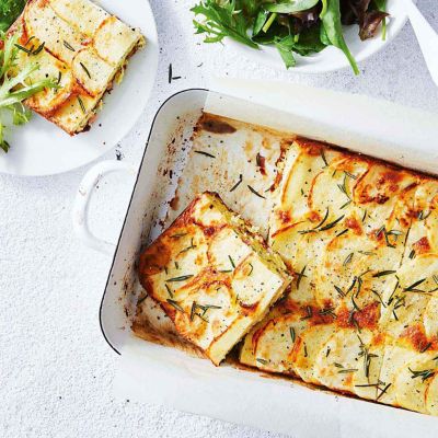Potato, ham & rosemary zucchini slice