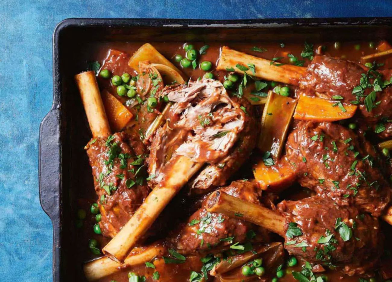 Red wine braised lamb shanks