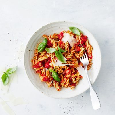 Spirals With marinara sauce