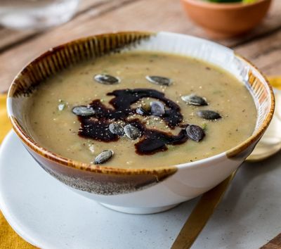 Vegetable Soup With Pumpkin Seeds