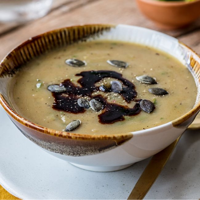 Vegetable Soup With Pumpkin Seeds