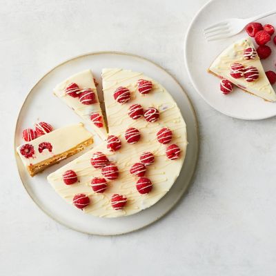 White chocolate and raspberry cheesecake