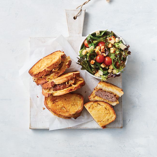 Cheesy Beef Burger Toasted Sandwiches