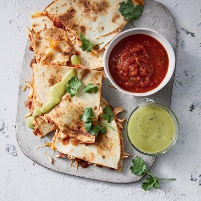 Chicken and chunky salsa quesadillas