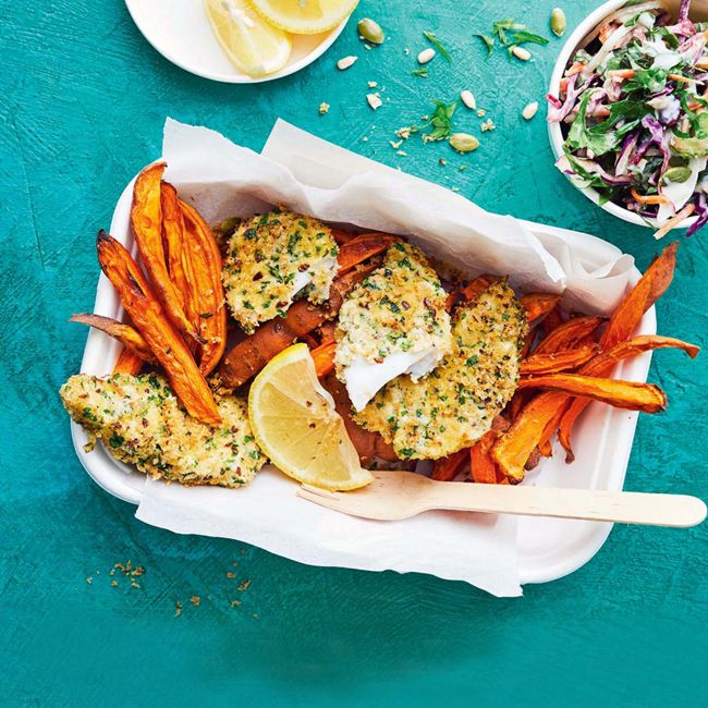 Healthier Air-Fryer Fish & Chips