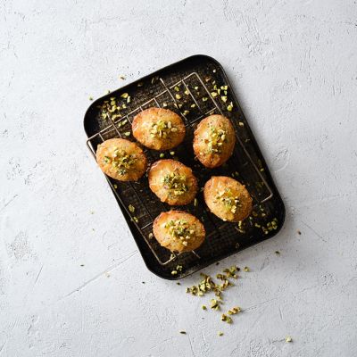 Lemon hazelnut semolina syrup cakes