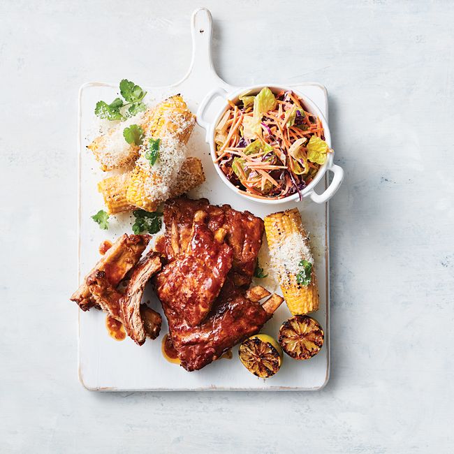 Pork Ribs With Mexican Corn & Salad