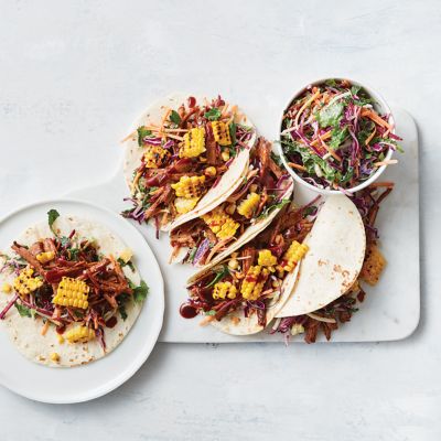 Pulled beef tacos With chargrilled corn