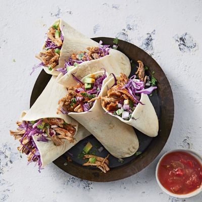 Pulled pork and avocado salsa pockets