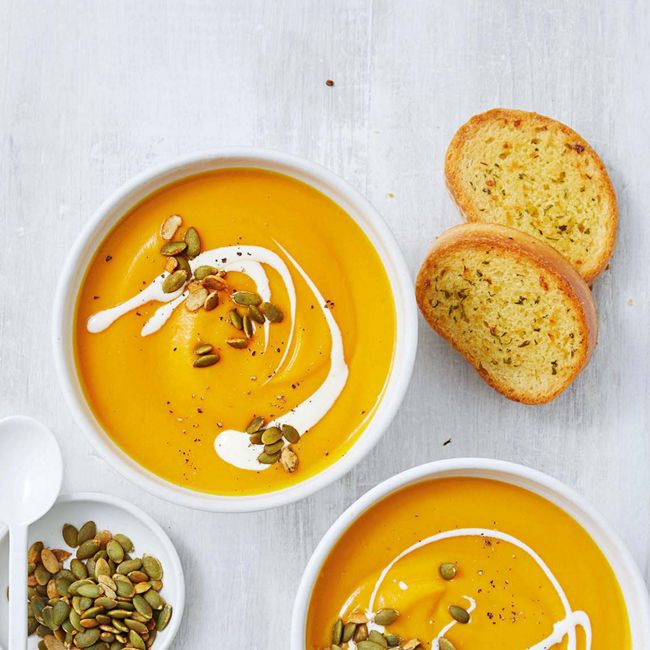 Speedy Pumpkin Soup with Smoky Pepitas