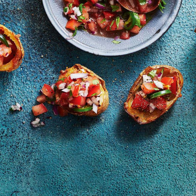Spicy Potato Skins with Salsa