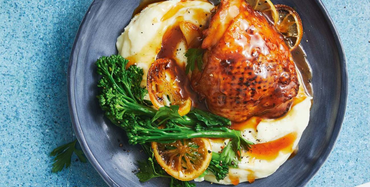 Sticky maple and lemon chicken