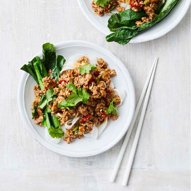 Sticky Pork Mince Bowls with Chinese Broccoli