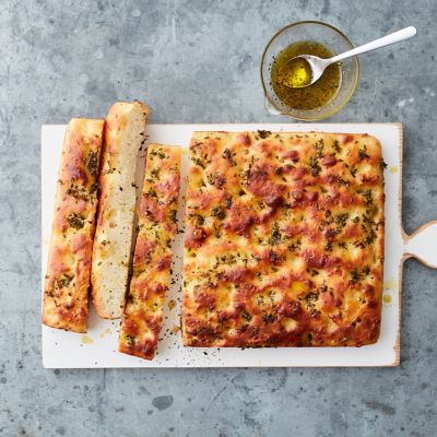 Thyme and parmesan focaccia