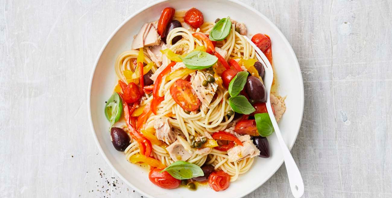 Tuna Pasta with Tomatoes, Olives & Capers Recipe Woolworths