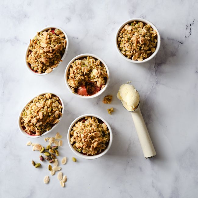 Apple & Rhubarb Nut Crumble